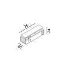 IN_LINE ELECTRICAL JOINT live end for track without cable, L75mm, W25mm, H24mm, IP20, white color, 2 wired