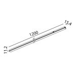 MINI_LINE 42 LINEA 1200  line light, L1200mm, W15.4mm, H11.2mm, Bridgelux LED 24W, 1580lm, 3000K, CRI>90, IP20, opal, white color