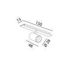 Spotlight MINI_LINE 42 TUB XS A, D28mm, H48mm, 426lm, CREE LED 3.5W, 3000K, 36fok, CRI>90, IP 20, black color
