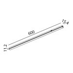 MINI_LINE 42 LINEA 600  line light, L600mm, W15.4mm, H11.2mm, Bridgelux LED 12W, 790lm, 3000K, CRI>90, IP20, opal, white color