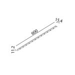 MINI_LINE 42 COMFORT 600  line light, L600mm, W15.4mm, H11.2mm, CREE LED 8W, 780lm, 3000K, 30fok, CRI>90, IP20, white color