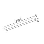 MINI_LINE 42 TRACK S, track surface or suspension with and caps(2pcs), L2000mm, W19mm, H13.5mm, 42V, IP 20, like brass color