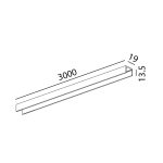 MINI_LINE 42 TRACK S, track surface or suspension with and caps(2pcs), L3000mm, W19mm, H13.5mm, 42V, IP 20, white color