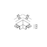 MINI_LINE 42 CORNER S HR connector track surface/suspension "L", L33m,W33mm, H13.5mm, IP 20, white color