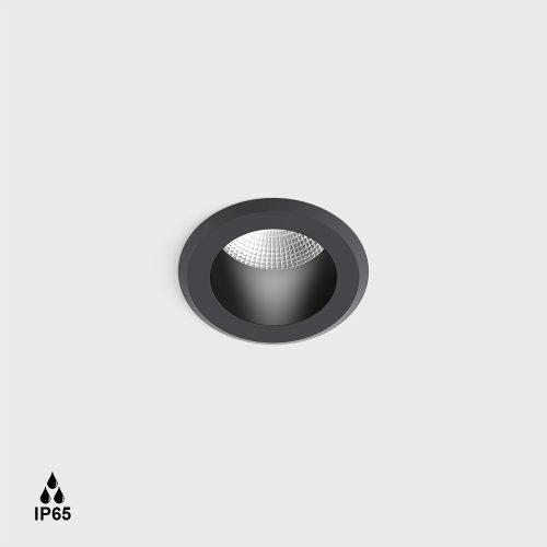 Ceiling recessed luminaire RAIN IP, D60mm, H67mm, LED 6.3W, 700mA, 516Lm, 3000K, 50fok, CRI>90, IP65, graphite color
