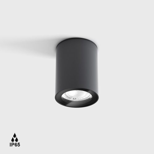 Surface mounted luminaire KASK, D68mm, H90mm, GU10 max.7W LED (without), IP65, graphite color