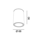 Surface mounted luminaire KASK, D68mm, H90mm, GU10 max.7W LED (without), IP65, graphite color