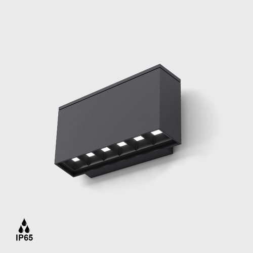 Surface mounted luminaire ON WALL, L160mm, H95mm, SP56mm, LED 4W, 36fok, 3000K, 769Lm, CRI>90, IP65, AC 220-240V, graphite color