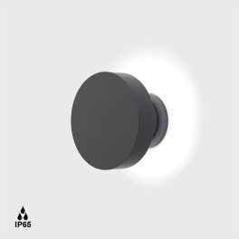   Surface mounted luminaire BUTTON IP, D140mm, SP92mm, Bridgelux LED 18W, 360fok, 2700K, 161Lm, CRI>90, IP65, AC 220-240V, graphite color