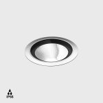 In-ground luminaire symmetrical UPP 220V, D75mm, H122mm, LED 6.3W, 532Lm, 3000K, 30fok, CRI>90, 220V, IP66, IK07, stainless steel