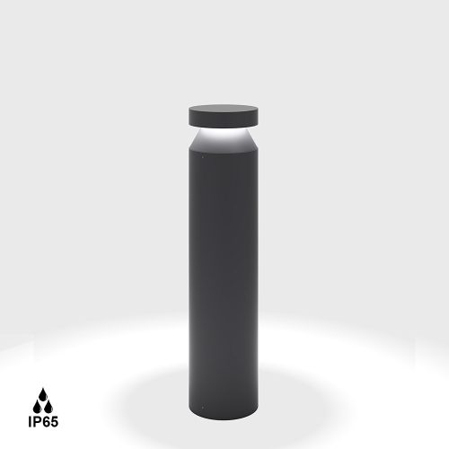 Bollard BARD5, D140mm, H600mm, Bridgelux LED 18W, 2700K, 360fok, 685Lm, CRI>90, AC 220-240V, IP65, graphite color
