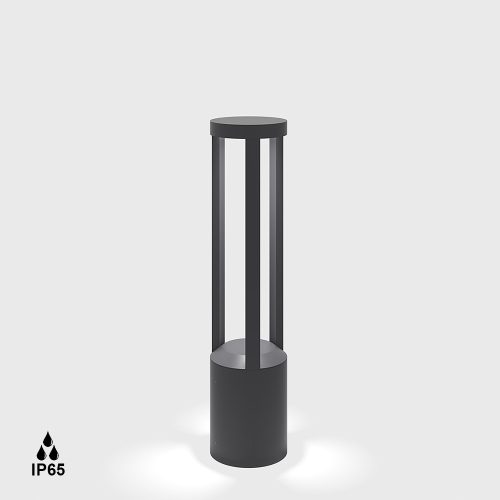 Bollard BARD6, D140mm, H600mm, Bridgelux LED 18W, 2700K, 360fok, 685Lm, 877Lm, CRI>90, AC 220-240V, IP65, graphite color