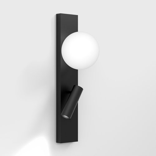 Surface mounted luminaire SFERA WALL M. L100mm, SP116mm, H344mm, Bridgelux LED 3.6W (243Lm) + luminus 1.5W LED (119Lm), 3000K, CRI90, IP20, Driver(only 3-year warranty) can be toch and dimming, black