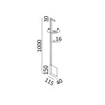 LTX ROD black wall lamp