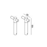 Surface mounted bracket SLIMLINE. L80mm, D18mm, sp168mm, brass color, 2pcs/Set