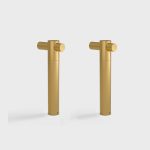 Surface mounted bracket SLIMLINE. L80mm, D18mm, sp168mm, brass color, 2pcs/Set