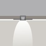 PROFILE CENTRAL 1. L2500mm, h13mm, w60mm. Anodization silver color, opal cover, end cap 2pcs, IP20