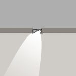 PROFILE COUNTUR TRIM. L2500mm, h8.8mm, w23.8mm. Anodization silver color, opal cover, end cap 2pcs, IP20