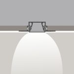 PROFILE CENTRAL 2. L2500mm, h24mm, w85mm. Anodization silver color, opal cover, end cap 2pcs, IP20