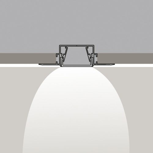PROFILE CENTRAL 2. L2500mm, h24mm, w85mm. Anodization silver color, opal cover, end cap 2pcs, IP20
