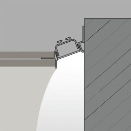   PROFILE COUNTUR. L2500mm, h58mm, w59mm. Anodization silver color, opal cover, end cap 2pcs, IP20