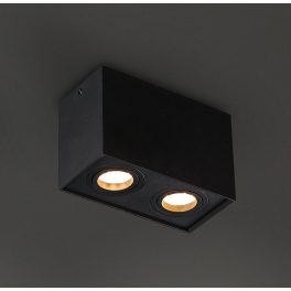   MaxLight C0089 LAMPA SUFITOWA BASIC SQUARE CZARNA PODWÓJNA - MAX-C0089