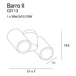 MaxLight C0113 LAMPA SUFITOWA BARRO II  BIAŁA GU10 IP20