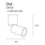 MaxLight C0123 LAMPA SUFITOWA DOT BIAŁA GU10 IP20