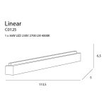 MaxLight C0125 LAMPA SUFITOWA LINEAR WHITE 36W 4000K - MAX-C0125