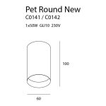 MaxLight C0142 LAMPA SUFITOWA PET ROUND NEW CZARNY - MAX-C0142