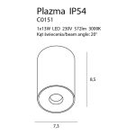 MaxLight C0151 PLAZMA PLAFON CZARNY IP54 - MAX-C0151