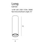 MaxLight C0153 LAMPA SUFITOWA LONG BIAŁY 7W - MAX-C0153