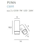 MaxLight C0195 LAMPA SUFITOWA PUMA 1 GU10 - MAX-C0195