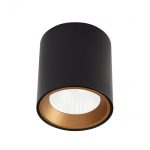 MaxLight C0211 LAMPA SUFITOWA TUB OKRĄGŁY CZARNY + PIERŚCIEŃ OZDOBNY ZŁOTY RC0155/C0156 GOLD - MAX-C0211