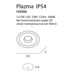 MaxLight H0088 OPRAWA WPUSTOWA PLAZMA CZARNA IP54 - MAX-H0088