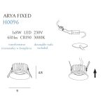 MaxLight H0096 OPRAWA WPUSTOWA MAX ARYA FIXED WHITE 8W ŚCIEMNIALNA LED IP20