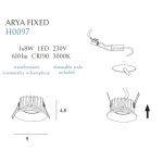 MaxLight H0097 OPRAWA WPUSTOWA MAX ARYA FIXED BLACK 8W ŚCIEMNIALNA LED IP20