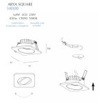 MaxLight H0100 OPRAWA WPUSTOWA MAX ARYA SQUARE WHITE 8W ŚCIEMNIALNA - MAX-H0100