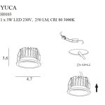 MaxLight H0103 OPRAWA WPUSTOWA MAX YUCA FIXED BLACK 3W - MAX-H0103