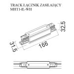 MaxLight MHT1-IL-WH TRACK ŁĄCZNIK PROSTY ZASILAJĄCY BIAŁY - MAX-MHT1-IL-WH MAX