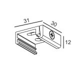 MaxLight MHT1-P1-WH TRACK UCHWYT DO SZYN KRÓTKI BIAŁY - MAX-MHT1-P1-WH