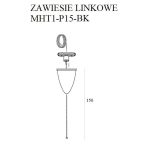 MaxLight MHT1-P15-BK TRACK ZAWIESIE LINKOWE 1,5m czarne z regulacją bez uchwytu - MAX-MHT1-P15-BK