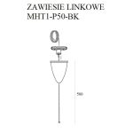 MaxLight MHT1-P50-BK TRACK ZAWIESIE LINKOWE 5m czarne z regulacją bez uchwytu - MAX-MHT1-P50-BK