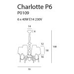 MaxLight P0109 LAMPA WISZĄCA CHARLOTTE 70 cm - MAX-P0109
