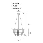 MaxLight P0259 LAMPA WISZĄCA MONACO Ø 42 cm - MAX-P0259