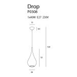 MaxLight P0308 LAMPA WISZĄCA DROP ZŁOTA - MAX-P0308
