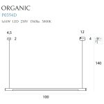 MaxLight P0354D LAMPA WISZĄCA ORGANIC HORIZON 100CM CZARNA ŚCIEMNIALNA - MAX-P0354D