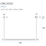 MaxLight P0354 LAMPA WISZĄCA ORGANIC HORIZON 100CM CZARNA - MAX-P0354