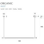 MaxLight P0357D LAMPA WISZĄCA ORGANIC HORIZON 100CM BIAŁA ŚCIEMNIALNA - MAX-P0357D