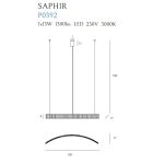 MaxLight P0392 LAMPA WISZĄCA SAPHIR 13W - MAX-P0392